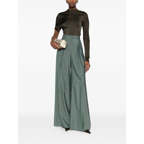 Max Mara Green Trousers - Palazzo Pants Women